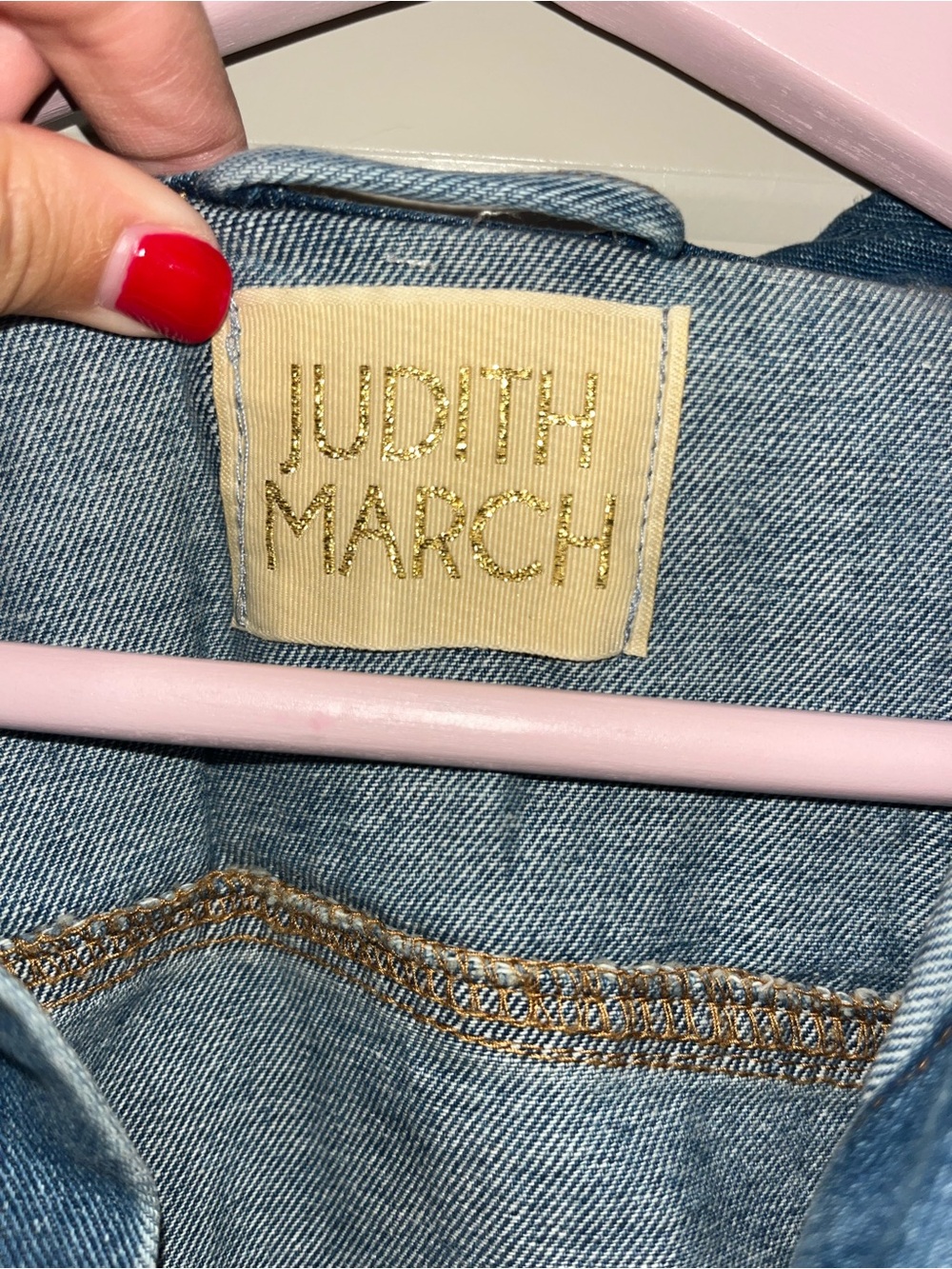 Judith March Denim Jacket with Rhinestone BRIDE - Picture 2 of 3